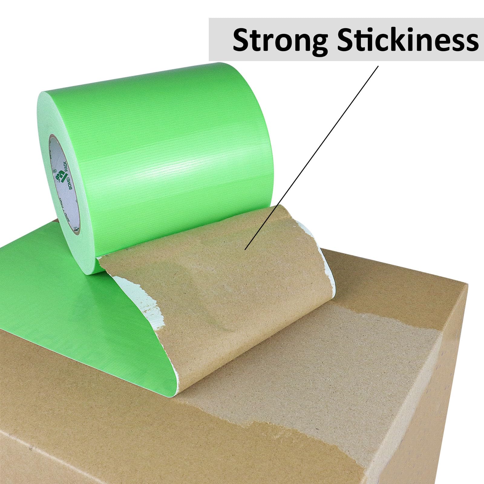 BOMEI PACK Cinta adhesiva de tela verde claro, 150 mm x 50 m, reforzada, resistente al agua, cinta adhesiva resistente para fijar reparaciones, manualidades, etiquetado, cajas de sellado para trabajos