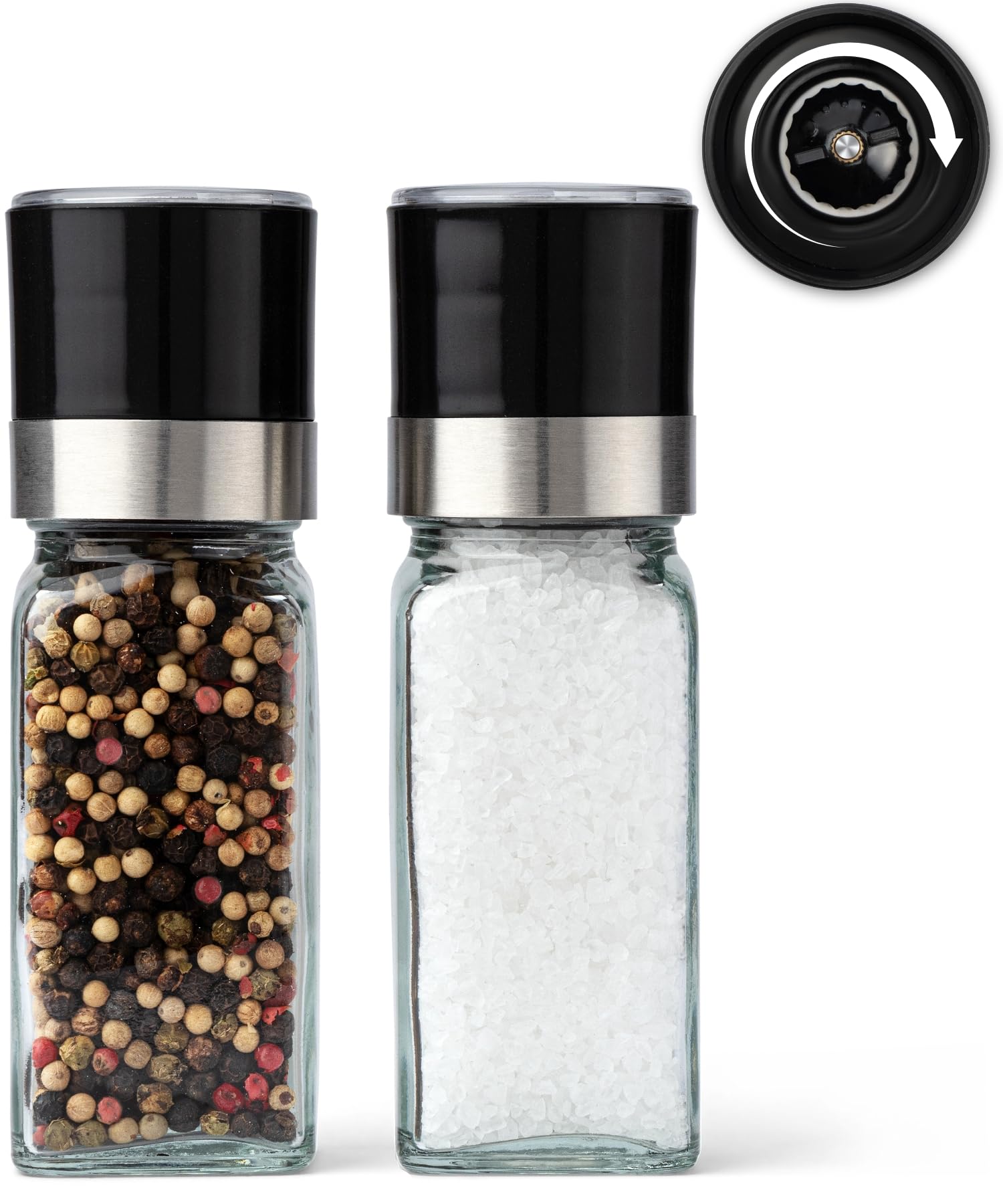 KIVY Gewürzgläser mit Streueinsatz [24x 120ml] + 240 Wasserfeste Label - Luftdichte Gewürzgläser eckig