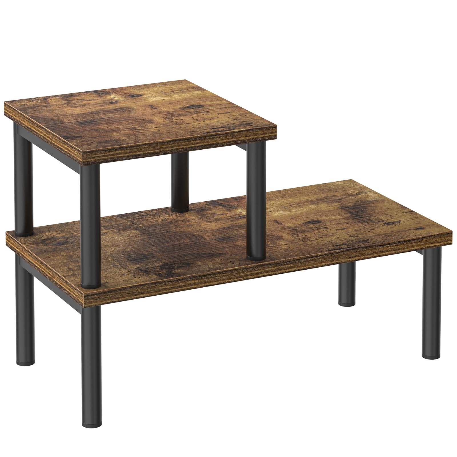 Honiter Desk Shelf Organizer, Wood Desktop Shelf, Desktop Organizer Office Storage Rack Adjustable Wood Display Shelf, Freestanding Small Bookshelf Desk Supplies Organizers for Home Office Decor