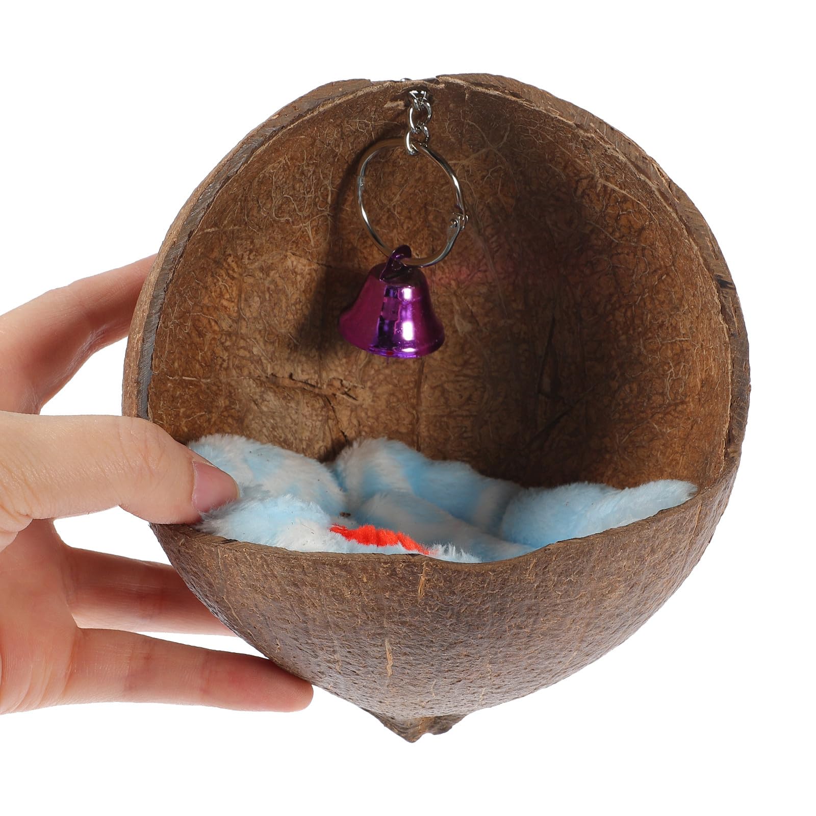 Casa Natural para Loros Nido Colgante y Campana, Cama para Pájaros para Jaula, Adecuado para Descanso de Agapornis y Periquitos Color Aleatorio — view 4