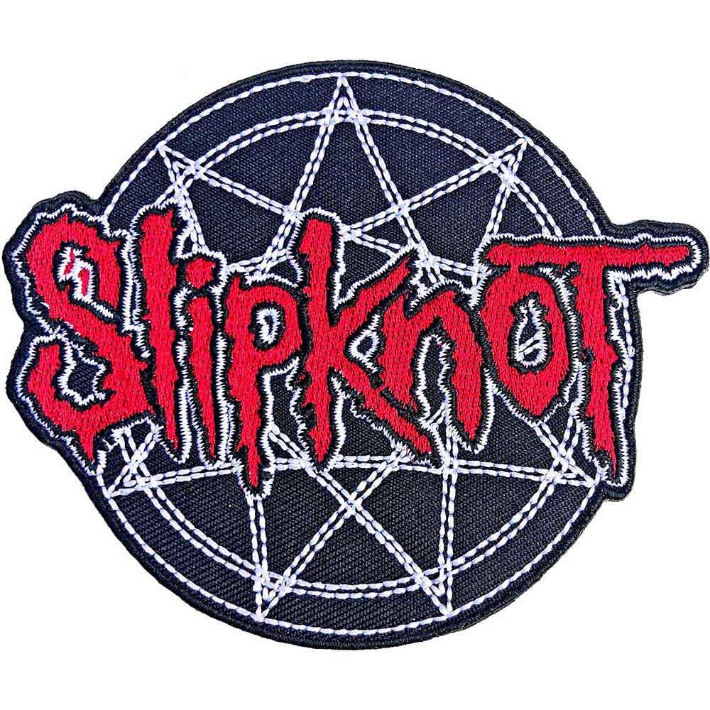 Slipknot Red Logo Over Nonogram Woven Patch Accessory Size