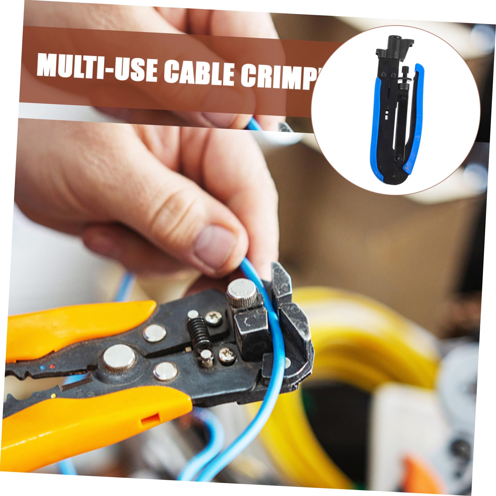 Uonlytech Herramienta de Crimpado para Cable Coaxial Pequeña Acero Inoxidable y Plástico, Fácil de Usar para Transmisión Precisa en Entornos Industriales y Hogar