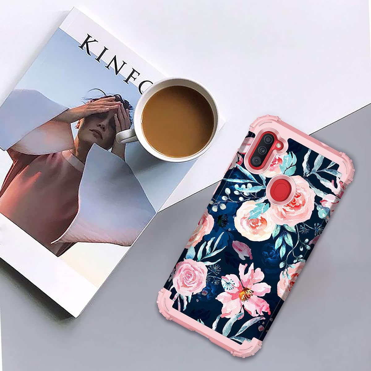 Hekodonk for Galaxy A11 Case, Heavy Duty Shockproof Protection Hard Plastic+Silicone Rubber Hybrid Protective Case for Samsung Galaxy A11 -Navy Blue