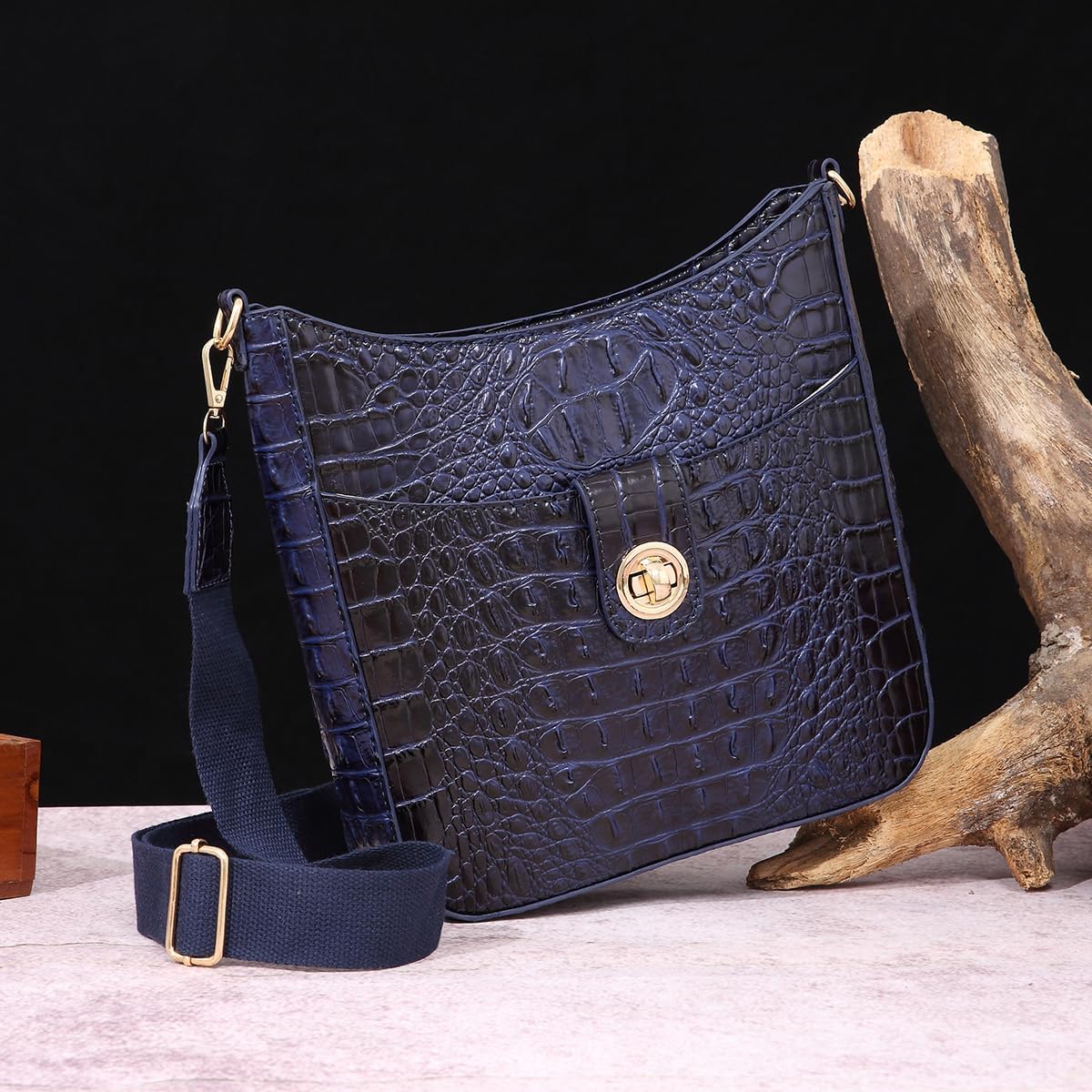 UBALDI Women Purse Satchel Bag Long Crossbody Classy Tote Bag Shoulder Purse Vegan Leather Ladies Handbags Embossed Pattern