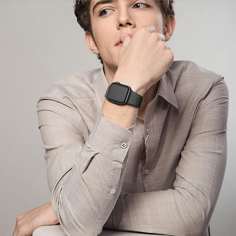 AMSKY 6 Darabos Szilikon Sport Szíj Csomag Apple Watch-hoz 38-49mm Kompatibilis iWatch Karkötő Férfi Női Puha Pántok