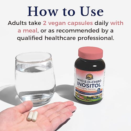 Miniatura 5 de Vitalitown Suplemento de inositol para mujeres, mio-inositol y D-chiro inositol, proporción ideal 401, equilibrio hormonal y apoyo ovárico saludable