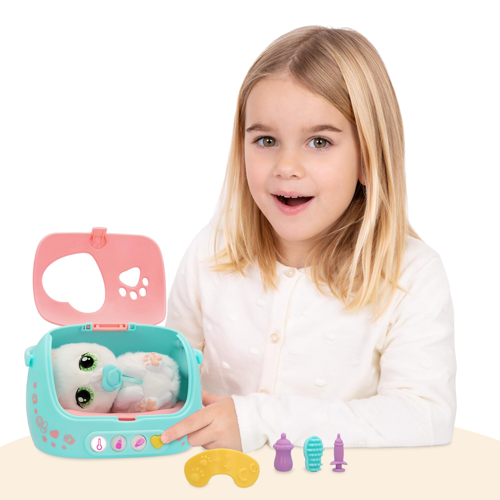 Baby Paws Just Born Gatito Mascotas INTERACTIVAS Mascota con Un Transportín Electrónico con Muchas Funciones A Partir de 3 Años - 5