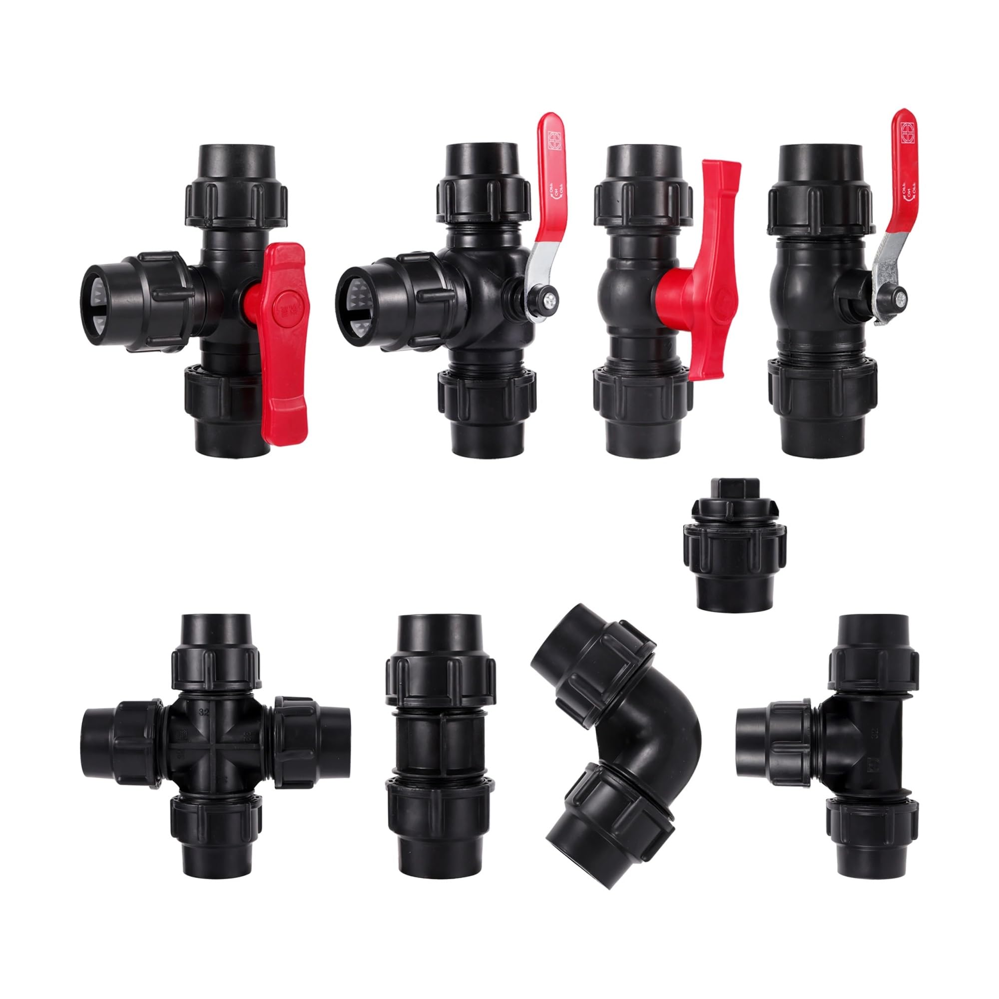 Conector de tubería de agua de conexión directa compatible jardín, acoplamiento rápido de PE negro, accesorios de tubo de PVC PE compatible riego agrícola, 20~50mm(Black-08,50mm)