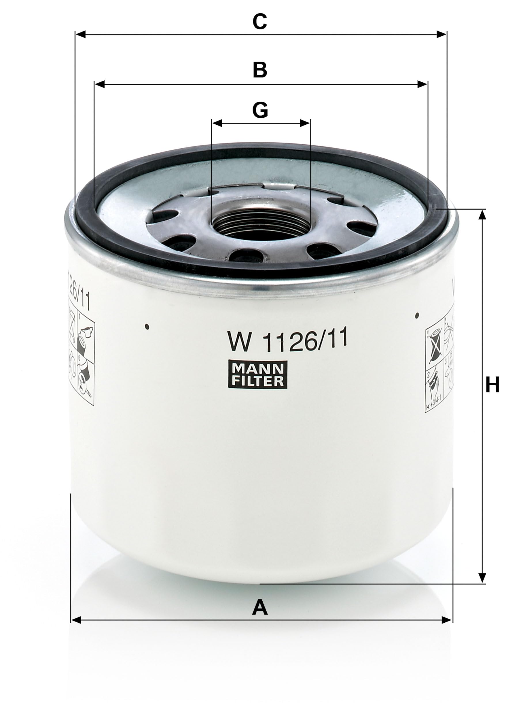 MANN-FILTER W 1126 Filtro Olio - Qualità Originale OE Per Motori Fuoristrada - Dimensioni: A108 B62 C71 Mm - 4