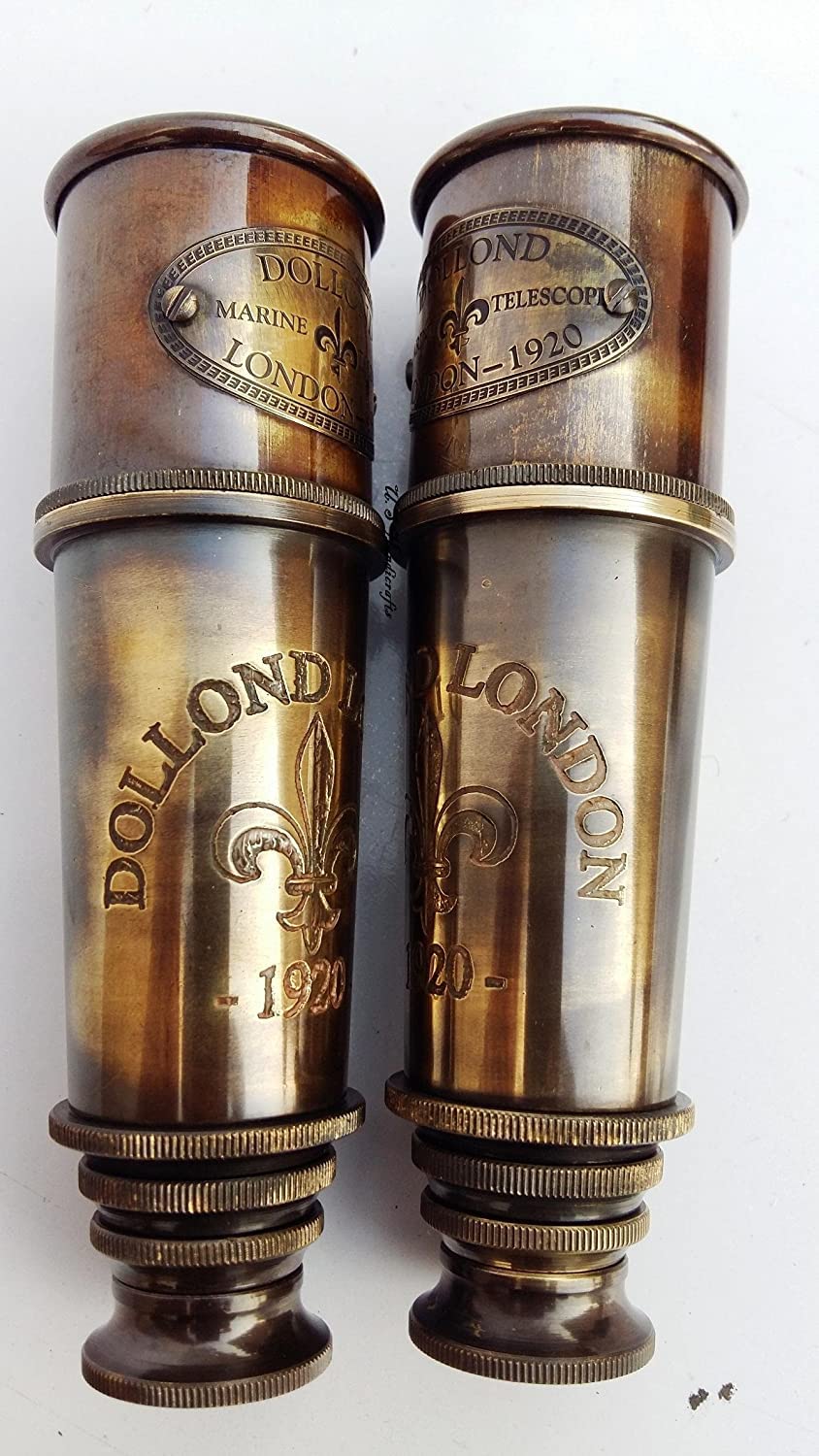 Antikes Marine-Teleskop Aus Messing - 38 Cm Piraten-Spyglass Mit Holzbox