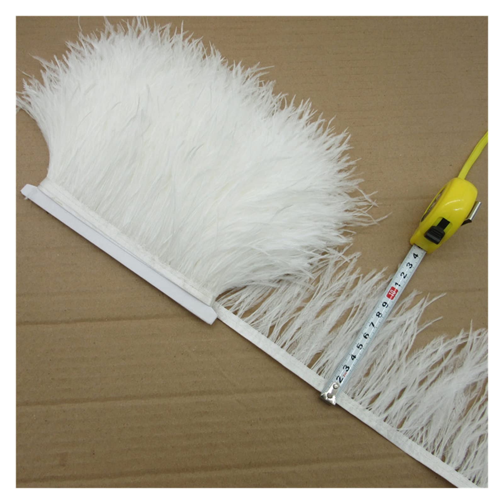 Ruban plumes d'autruche blanc de 2 yards pour la customisation de vêtements et de robes