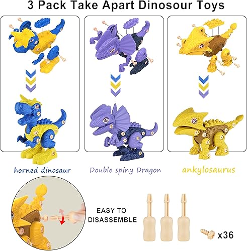 Miniatura 5 de Juguetes de dinosaurio para niños de 3 4 5 6 7 años juguetes de dinosaurio para niños y niñas de 3 a 5 5 a 7 años construcción de tallo juguetes