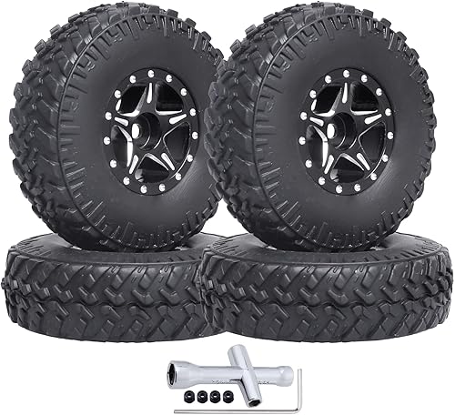 Juego de ruedas y neumáticos Beadlock 1.0 para escala 124 Axial SCX24 AX24 Gladiator Deadbolt Bronco C10 JLU CRC B17 Betty Chevy RC Crawler piezas