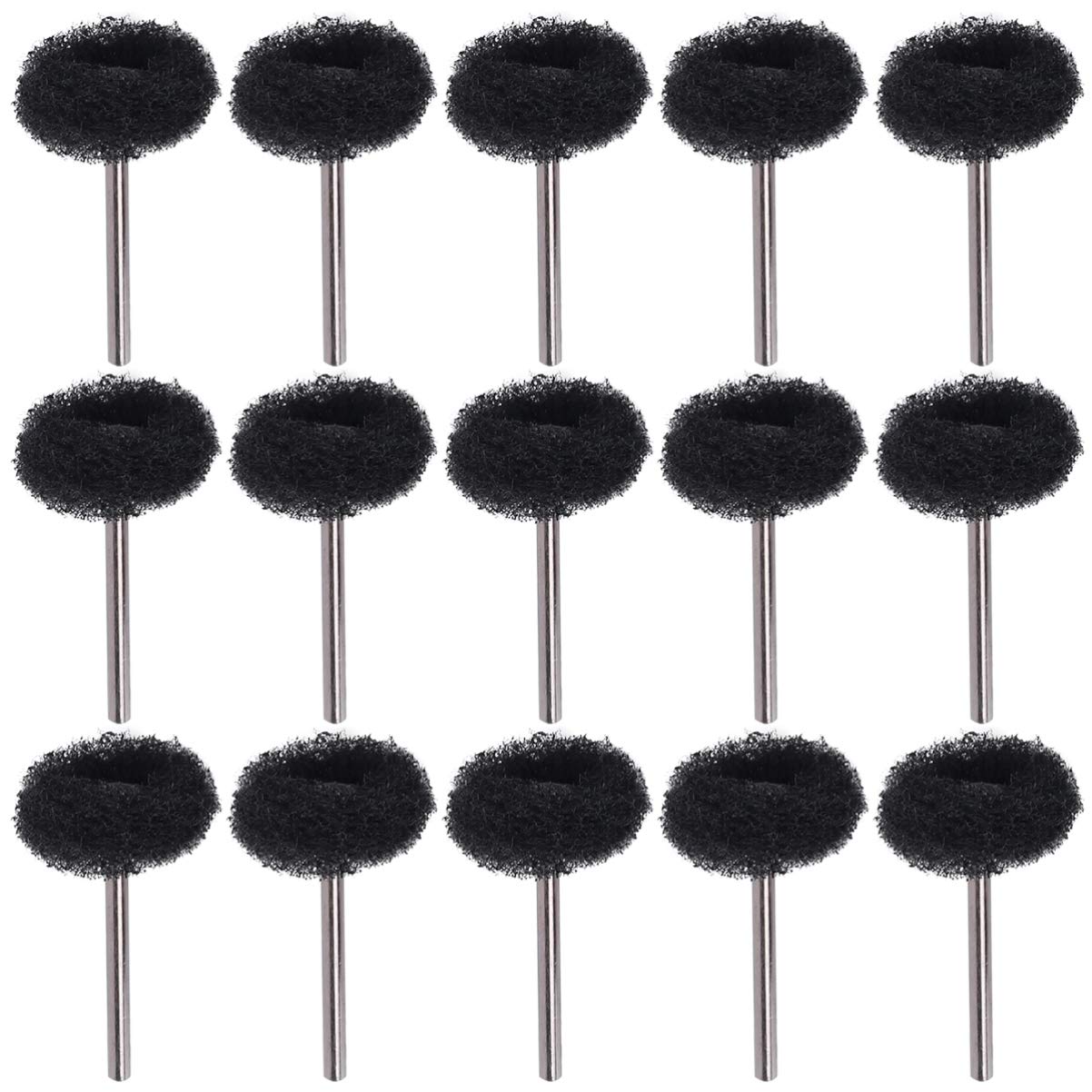 Cabilock 50pcs Fiber Scouring Pad Grinding Head Abrasive Buffing Polishing Wheels Burr Polishing Scouring Pad Rubber Grinding Mounted Sander Head To Rotate Thicken Polishing Pad