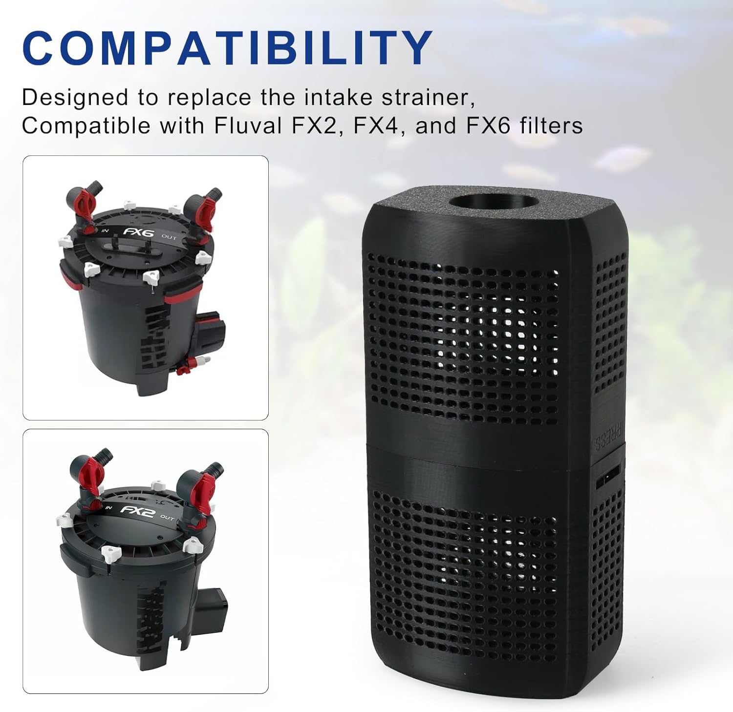 Aquarium Intake Guard, Aquarium Filter Intake Guard Replacement for Fluval FX2/FX4/FX6 Canister Filter, Aquarium Parts Accessories, Fish Tank Filters Protect Aquatic Life