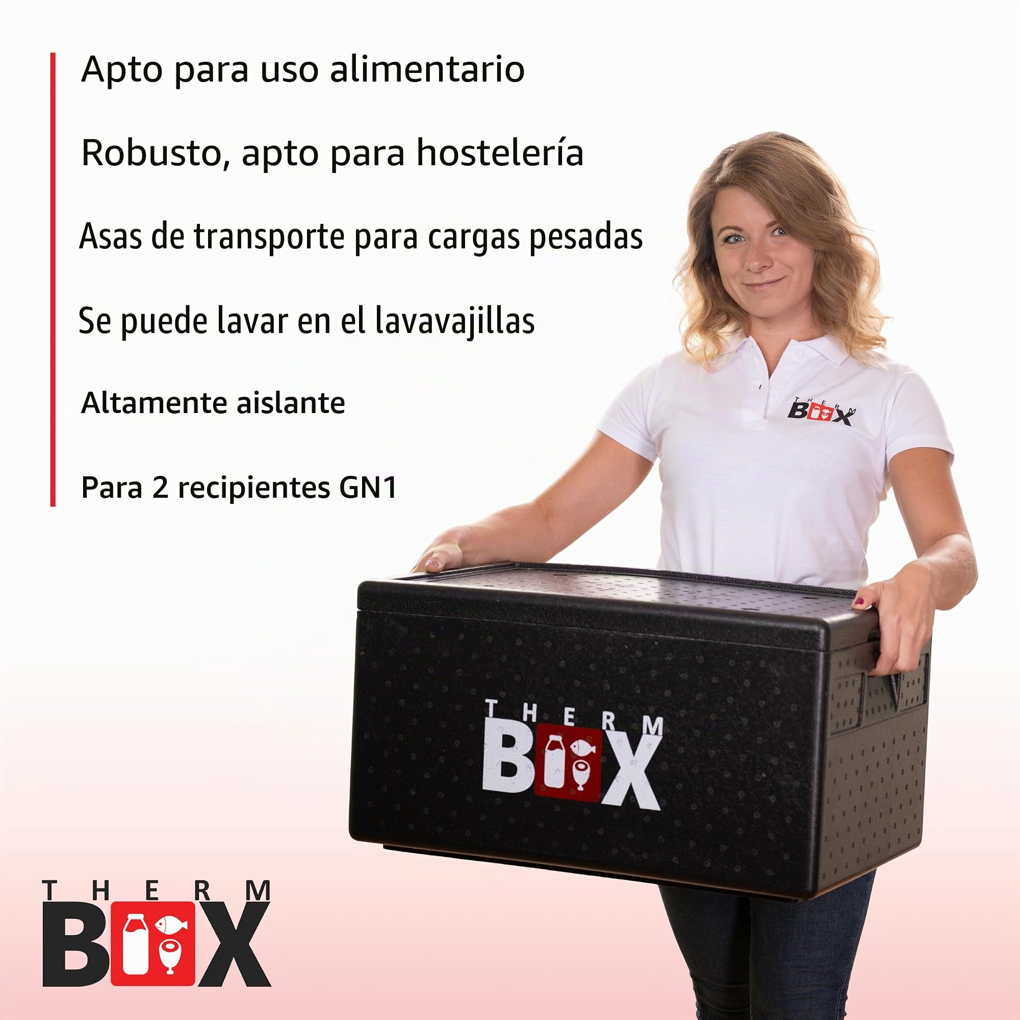 THERM BOX Cajas de poliestireno profesionales apilables de 5 L hasta 80 L, caja térmica, caja térmica, caja térmica, estable y resistente