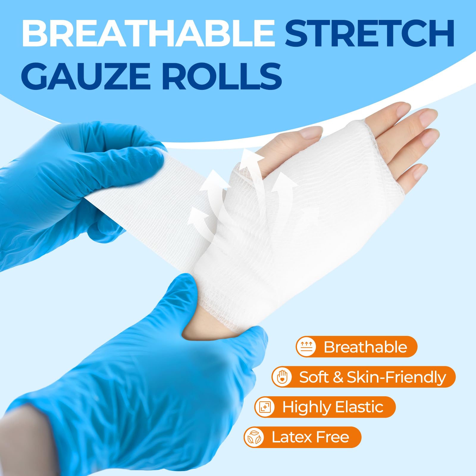 Sterile Gauze Rolls - 12 Pack for Wound Care -3
