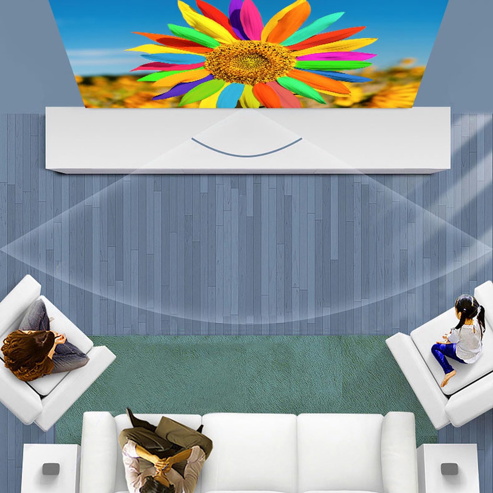 Schermi for Proiettori Portatili, Schermi for Proiettori HD da Parete/soffitto, for Proiezioni di Film, for Home Theater, Feste in Giardino E Serate Cinema.(Metal,72"(4:3))