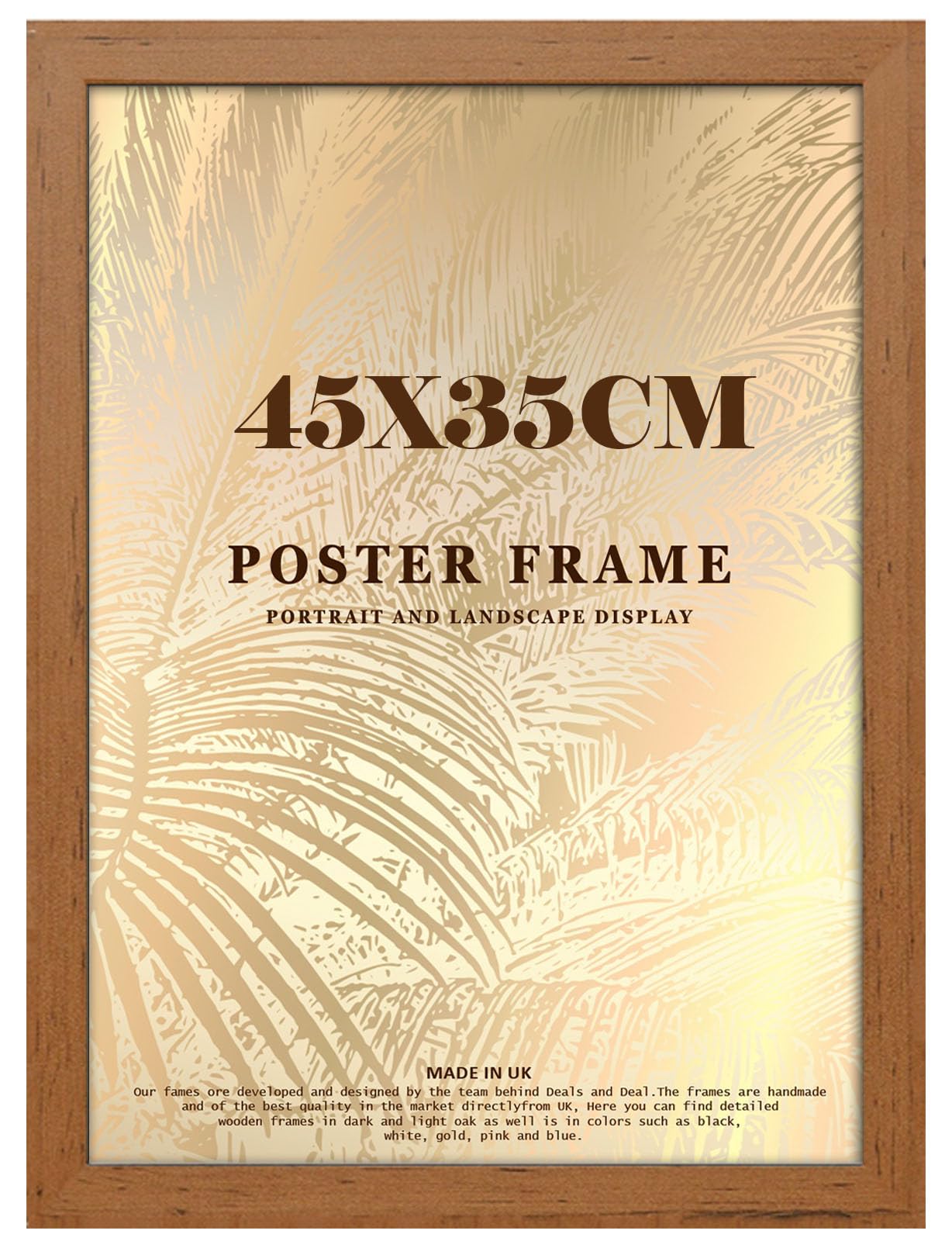 DEALS ON DEAL Minimalist Slim Profile Walnut Poster Frame 35x45cm MDF Picture Frame for Jigsaw Puzzles Shatter-Proof Front Portrait/Landscape Ideal for Home & Office Décor
