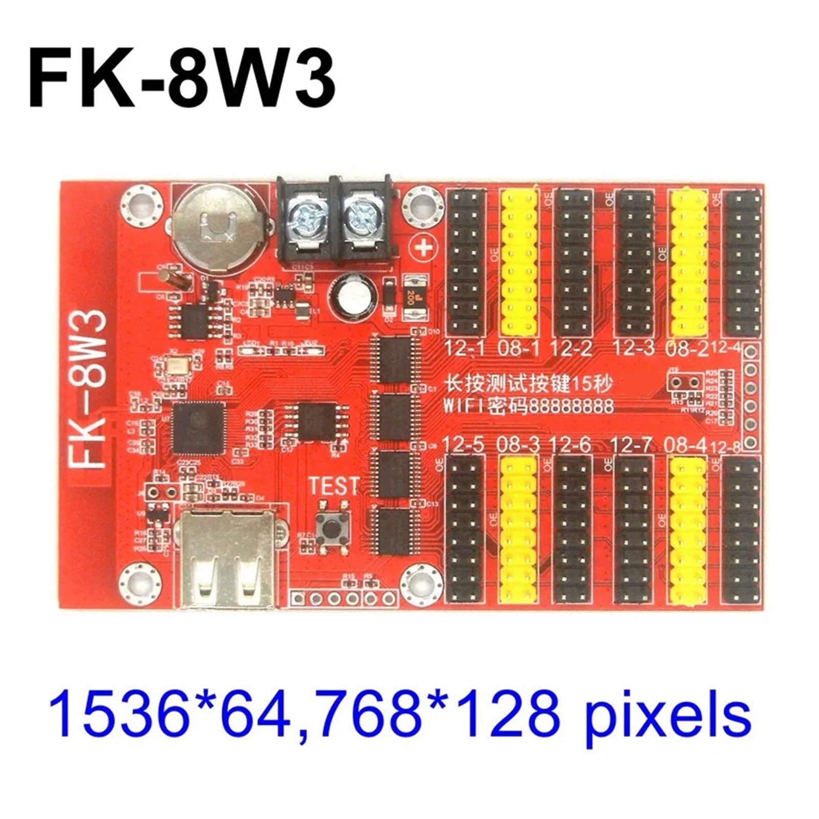 KACOME FK-8W4+ FK-8W3 USB + Wf LED Controller Card P10 F3.75 F5.0 Display Controller Board PC & Mobile Info.(FK-8W3)