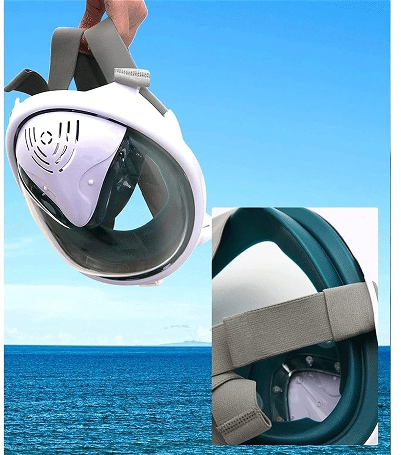 Máscara de Snorkel de Silicona de Cara Completa: experimente la exploración submarina con máscara de Buceo Seca de Boca Poco Profunda para Adultos y niños