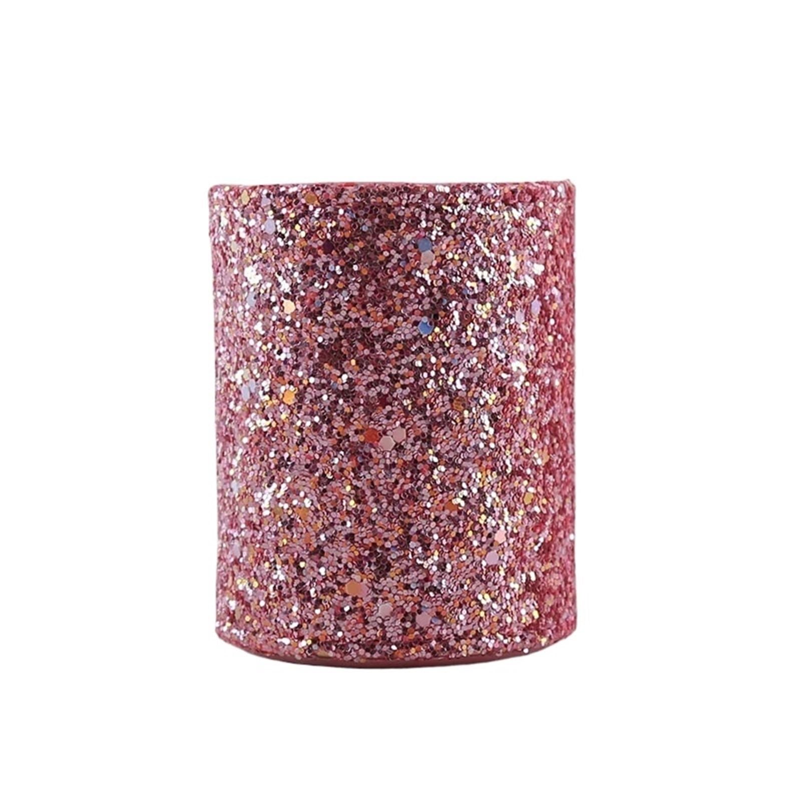 LOVSSU Women Sparkling Makeup Brush Bucket Cosmetic Storage Pen Box Pencil Vase Comb Lipstick Container Home(Pink)