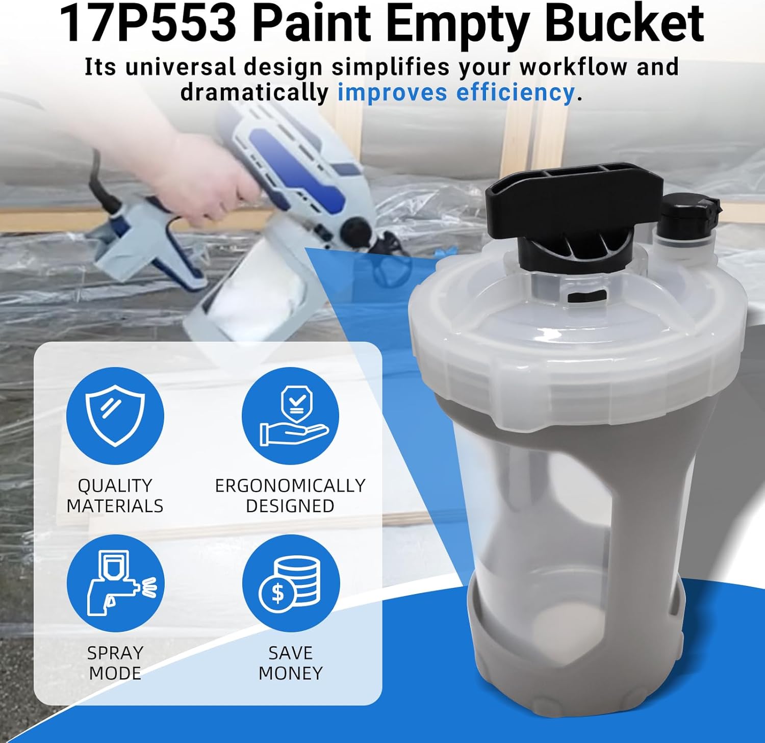 17P553 Paint Empty Bucket Compatible with Various FLEXLINER System for Container 42 oz