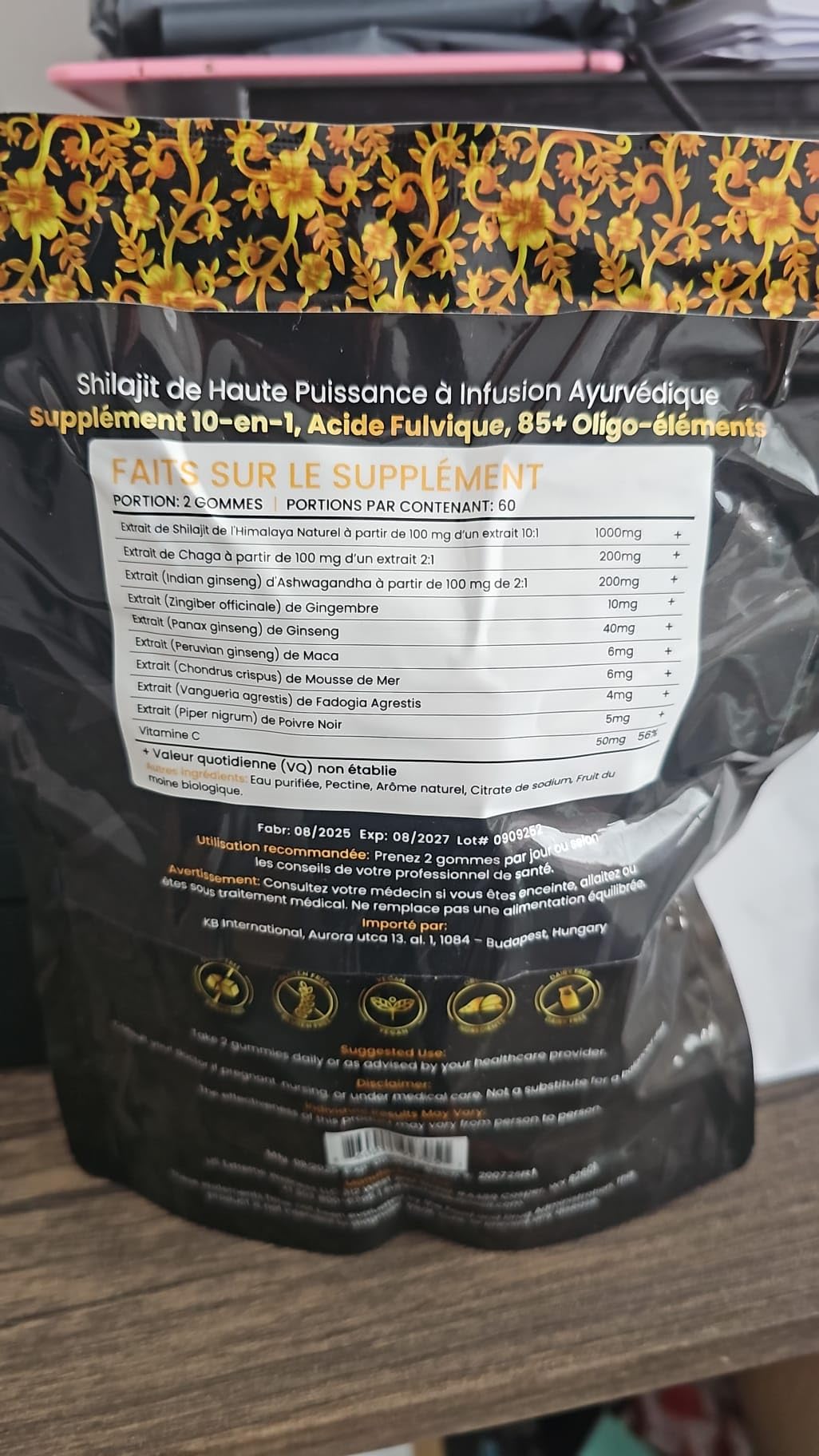 Shilajit Gummies - Gomitas de fuerza mejorada para el bienestar general, gomitas veganas endulzadas naturalmente - Natural y pura - 60 gomitas - Sabor cereza