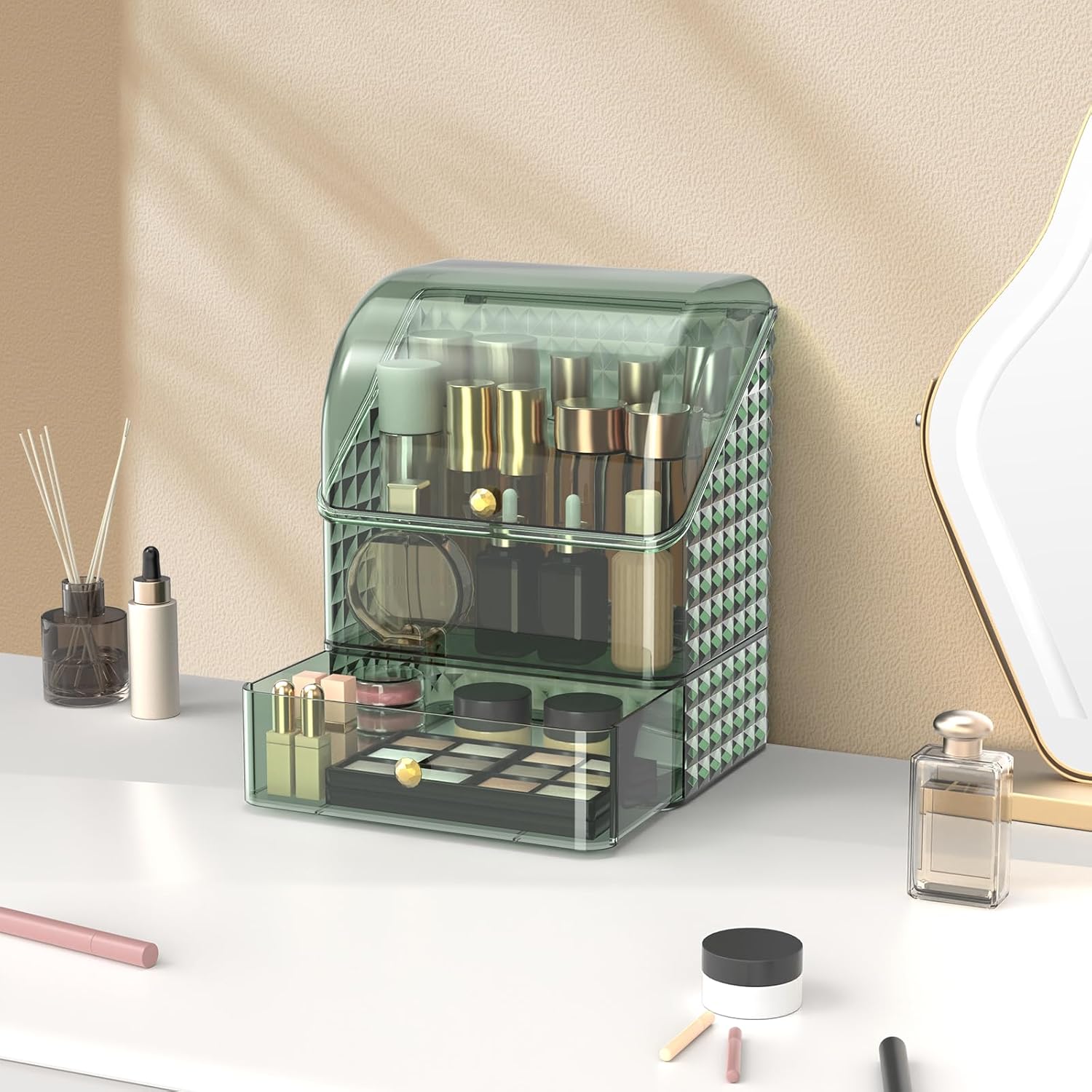 ikea organizador de maquillaje con tapa