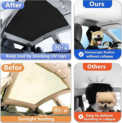 Miniatura 9 de Parasol para techo de vidrio Tesla modelo Y, protección contra rayos UV, ventana superior, parasol de cristal de hielo, compatible con el modelo Y