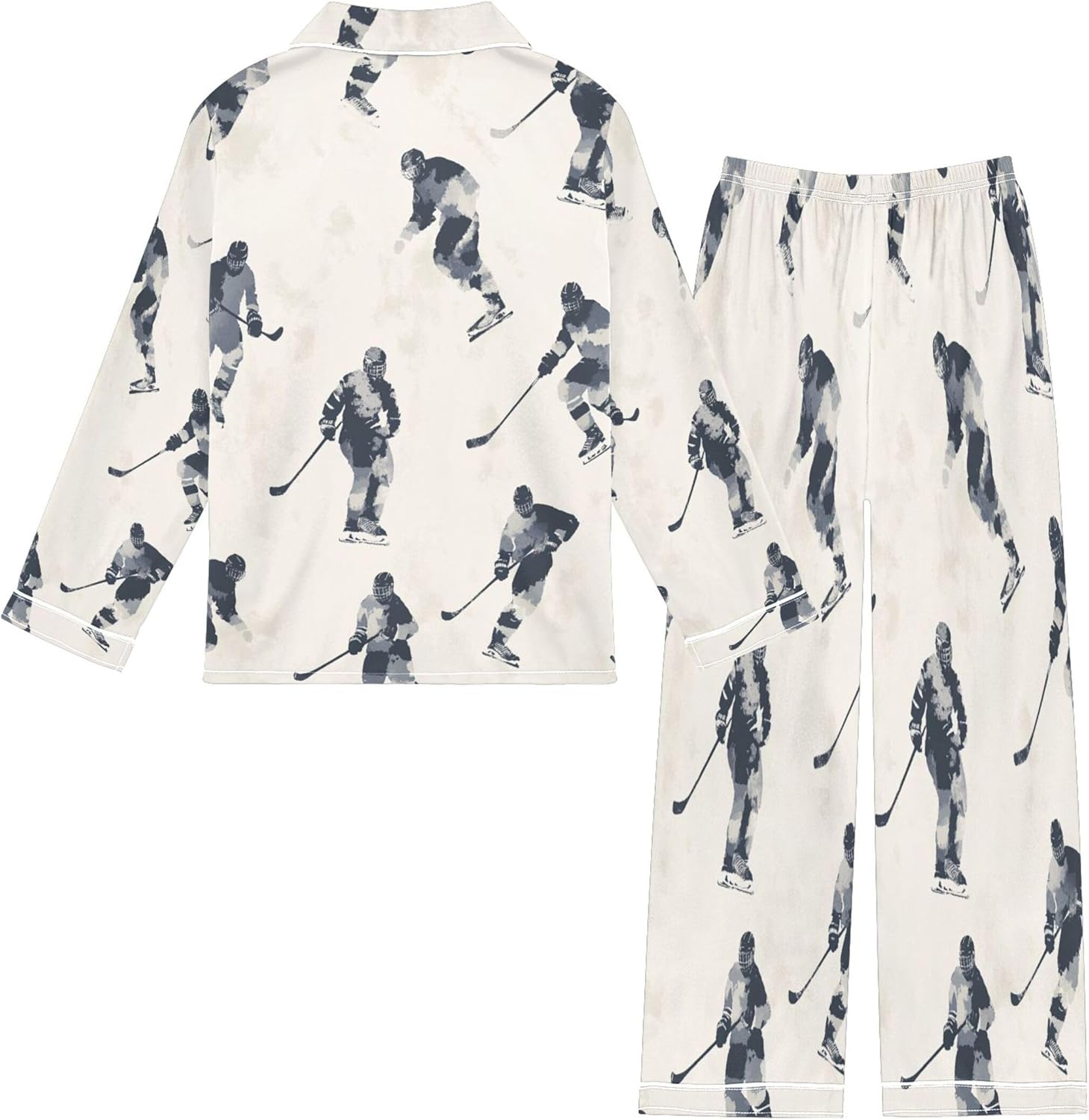 Silk Pajama Sets Long Sleeve Pajamas Soft Sleepwear 2 Piece Pjs Set