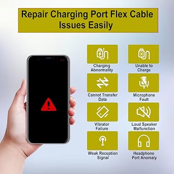 for iPhone 11 Pro Charging Port Replacement OEM Headphone Port | White USB Charge Dock Connector Microphone Antenna Ribbon Cable with Full Repair Kits Waterproof sticker A2160 A2215 A2217