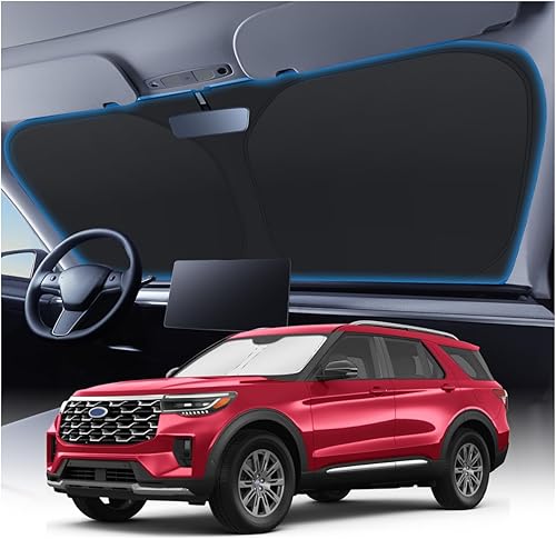 Miniatura 115 de KUST Parasol para parabrisas para BMW X5 2014 2015 2016 2017 2018, accesorios de ajuste personalizado, protector de visera solar plegable, bloquea