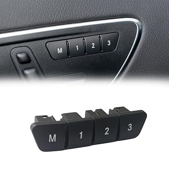 Car Door Seat Memory Button Cover Compatible with Mercedes Benz C W204,B W246,E W212,A W176,GLK X204,ML/GL/GLE W166,CLA W117,CLS W218 1pc L3