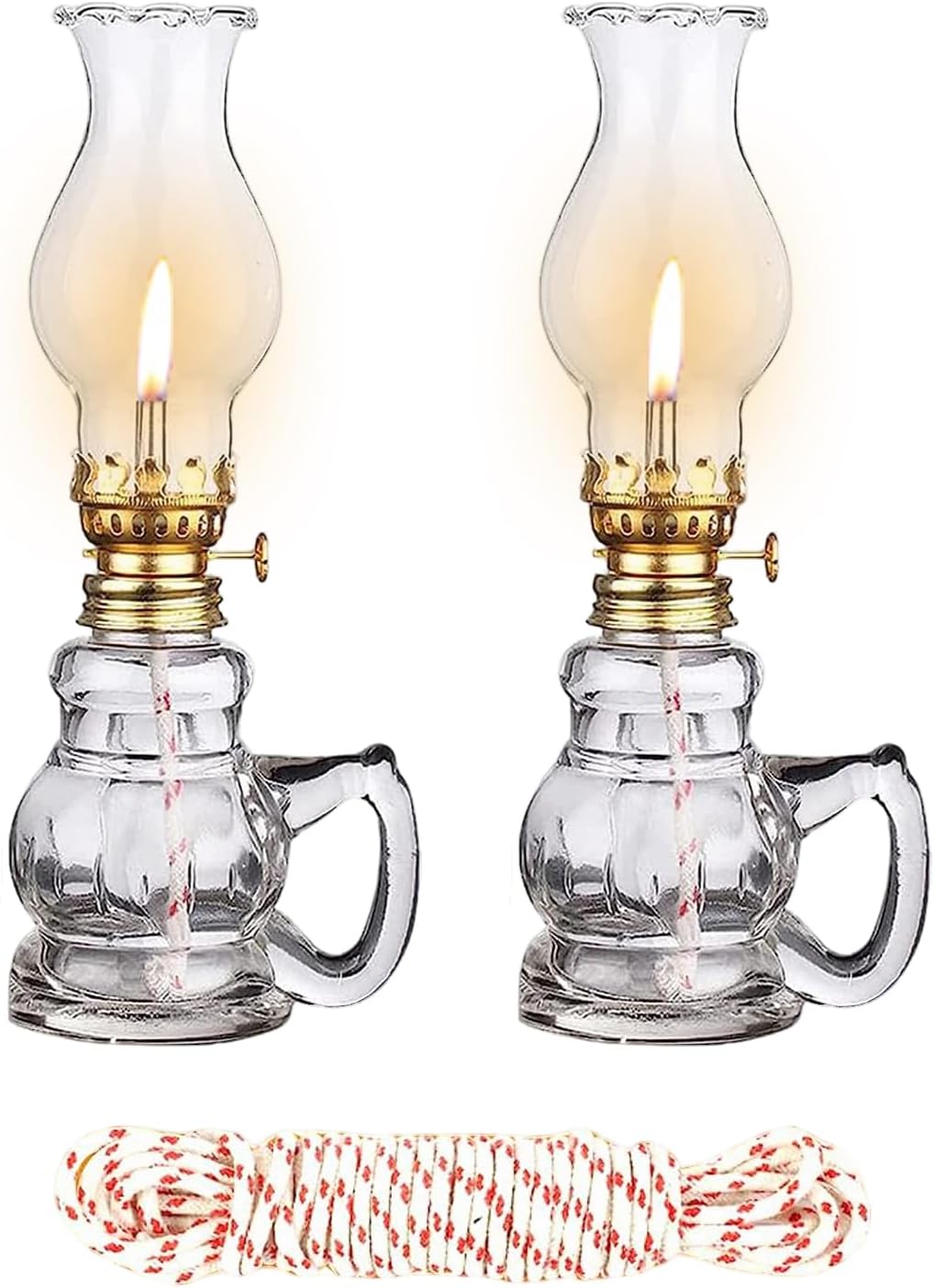 2PCS Chamber Oil Lamp Glass Kerosene...