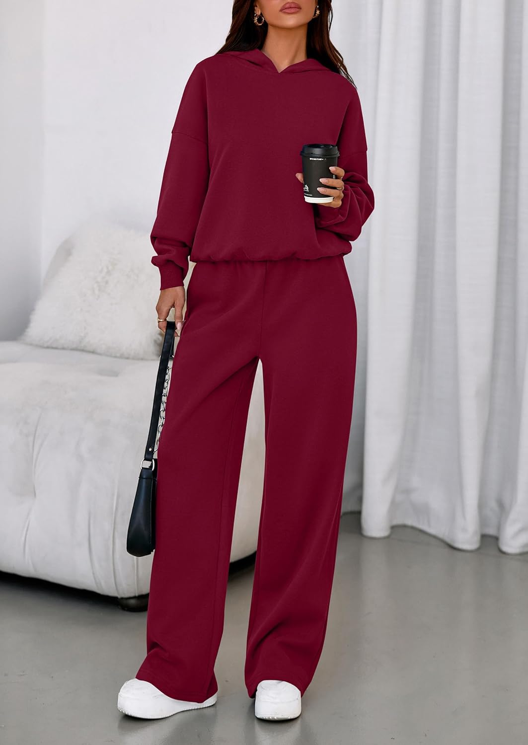 PRETTYGARDEN Womens Sweatsuits 2 Piece Set 2026 Casual Winter Long Sleeve Hoodie Loose Wide Leg Sweatpants Fall Tracksuit - Image 2