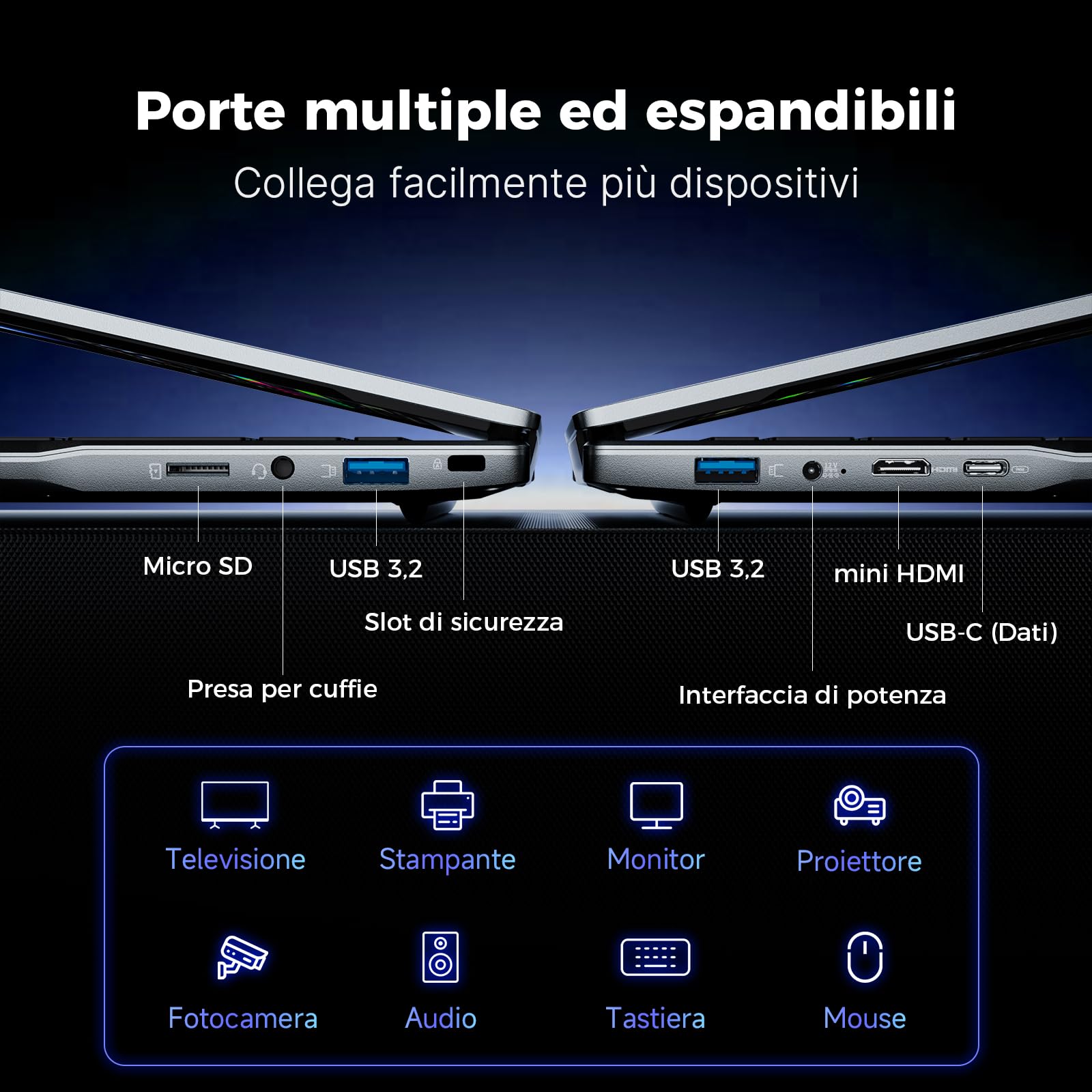 BMAX PC Portatile 15,6 Pollici N95 CPU (Fino a 3,4GHz) 512GB SSD 12GB LPDDR5 Computer Portatile Espandi a 1TB Win 11 Pro Notebook, USB3.2x2, BT5.0, WiFi5 IPS FHD Laptop con Film per Tastiera Italiana
