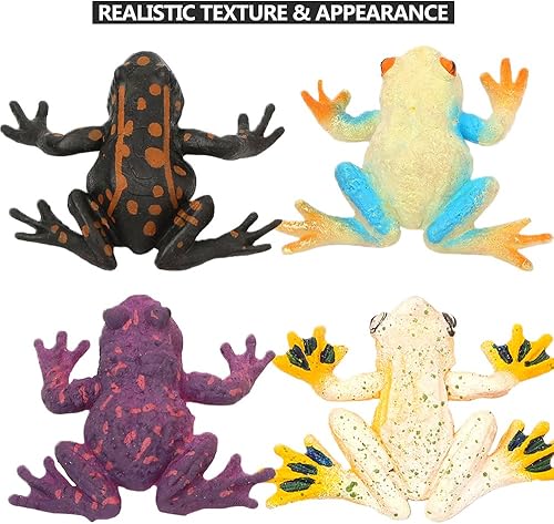 Miniatura 3 de ValeforToy Mini juegos de ranas de goma, material TPR súper elástico con bolsa de regalo, figura de rana realista, juguetes para niños