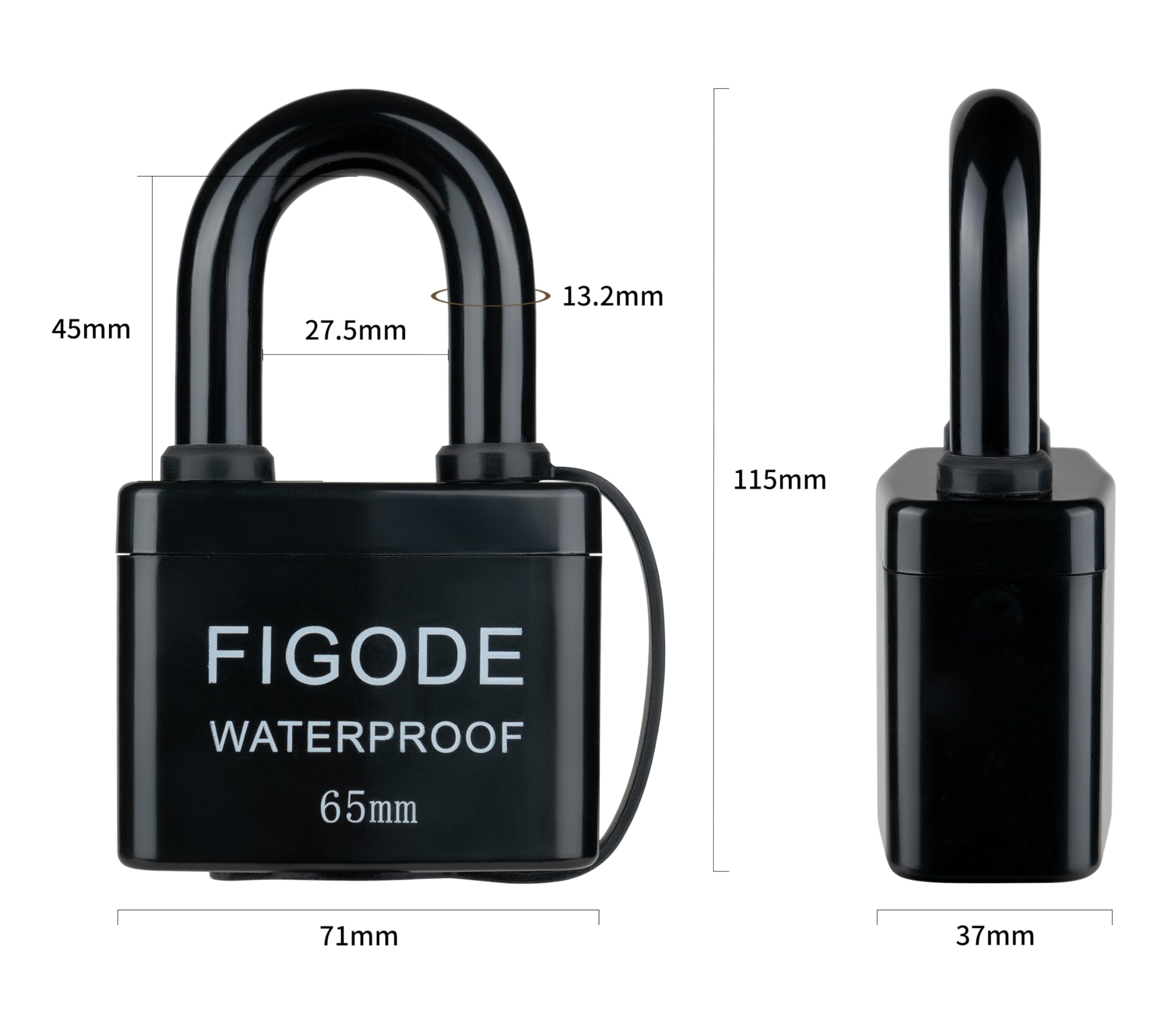 FIGODE® Candado grande y resistente con llaves, 2.8 pulgadas de ancho, candados impermeables para exteriores, cerraduras de acero laminado resistentes cubiertas, paquete de 4 candados con llave igual