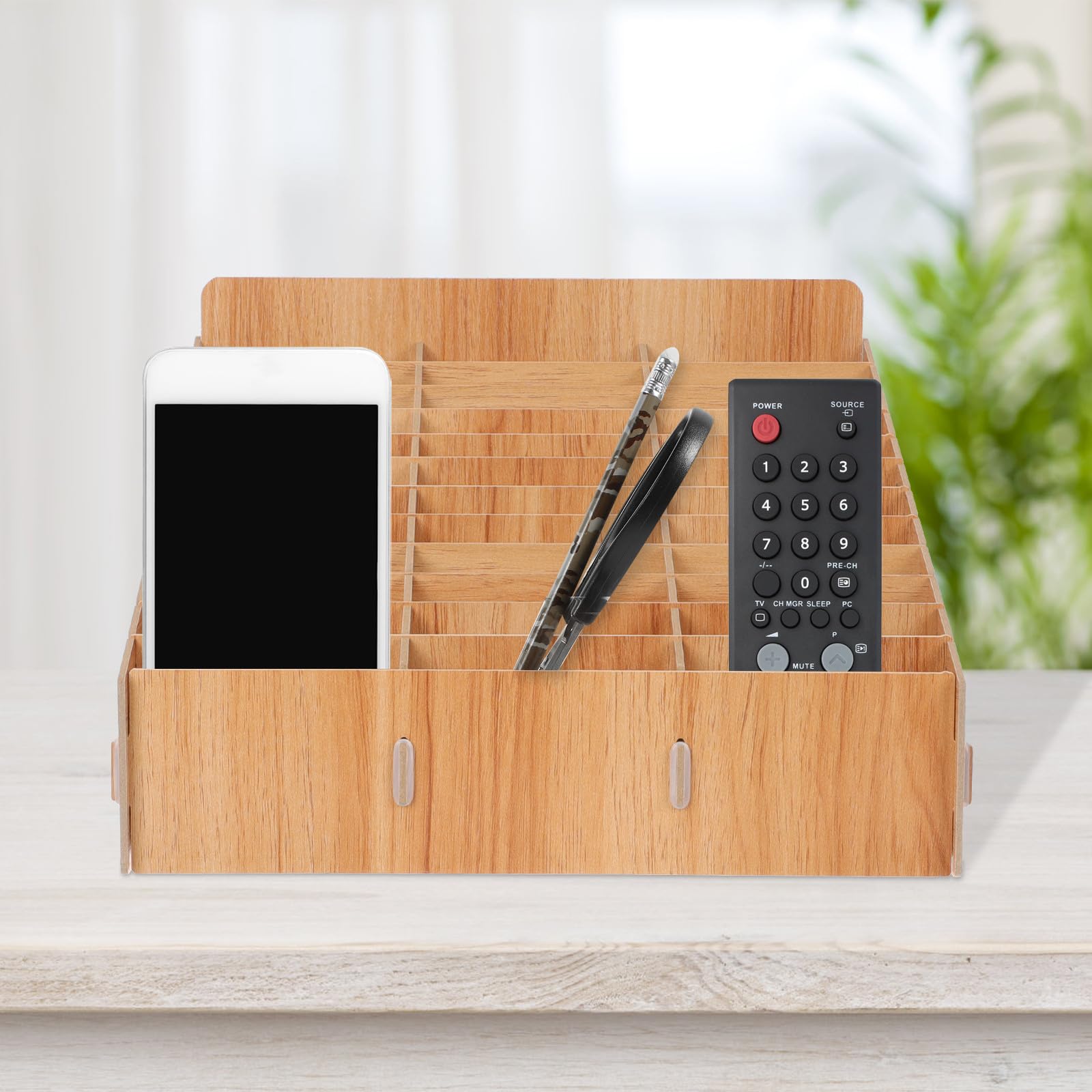 Desktop Organizer mit 36 Fächern für Homeoffice und Besprechungsräume Handy Aufbewahrungsbox und Schreibtischzubehör