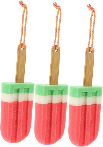 SEWOART 3 esponjas para bañarse, baby shower, soplo de helado, puf de ducha, esponjas, esponjas, esponjas, baño, flores, baño, esponja para el