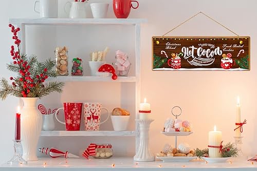 Miniatura 2 de Letreros de Navidad de cacao caliente, letrero de decoración de barra de cacao caliente, decoración de pared de Navidad, accesorios de barra de