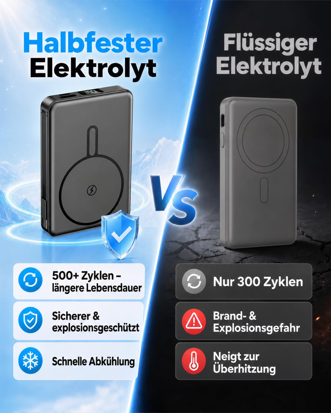 PDBEST Magnetische Power Bank für Magsafe 10000mAh Externe Handyakkus – Ansicht 3