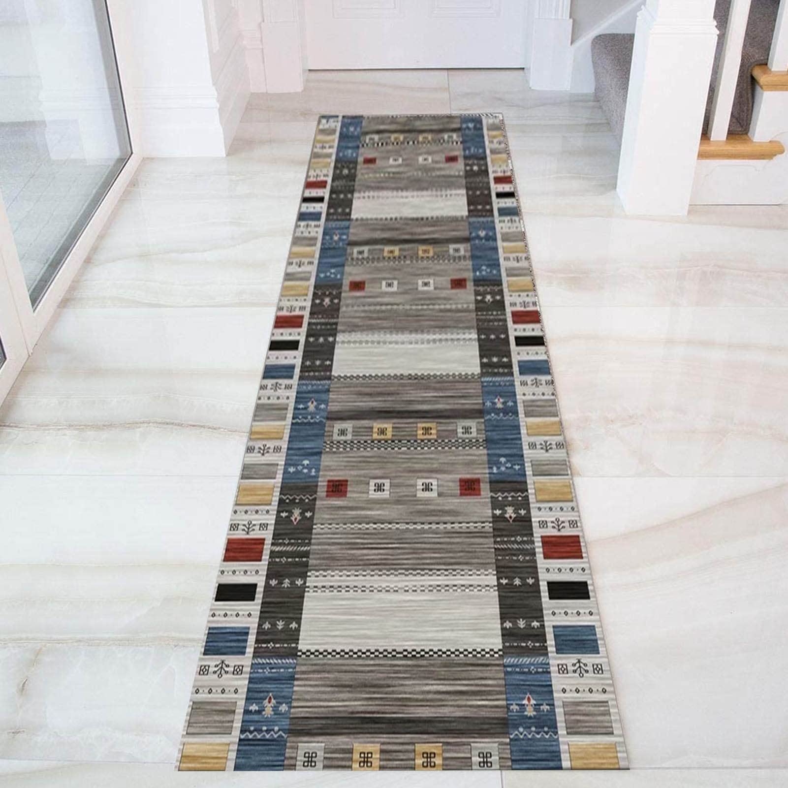 Läufer Teppich Flur rutschfest Schmaler Flurläufer Teppiche, Grauer Flur Teppichläufer 1m 1,5m 2m 2,5m 3m 3,5m 4m 4,5m 5m 5,5m 6m extra Lange Teppiche – Breite 60cm 70cm 80cm 100cm