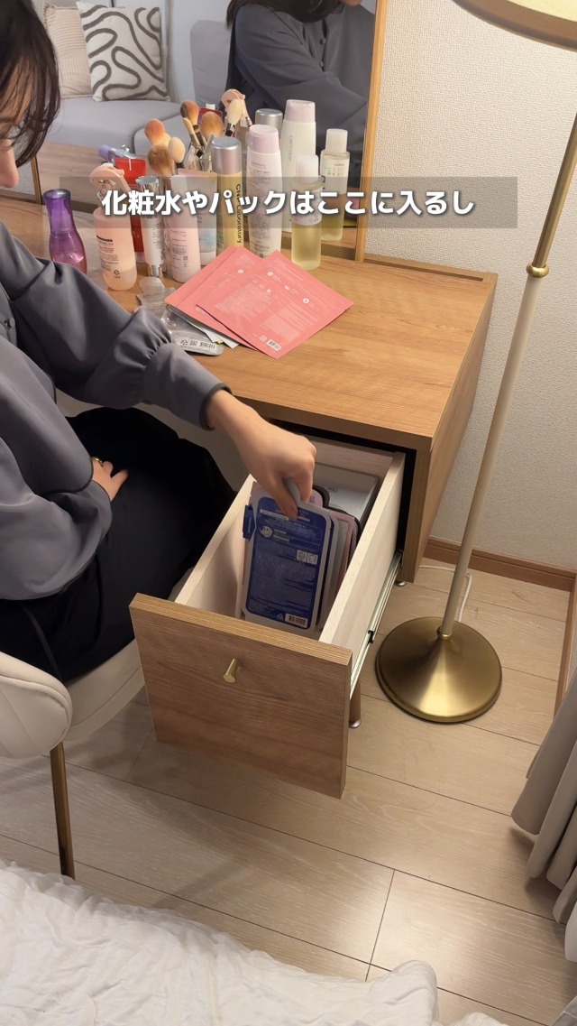 Amazon｜LOWYA ロウヤ ドレッサー デスク サイドチェスト付き