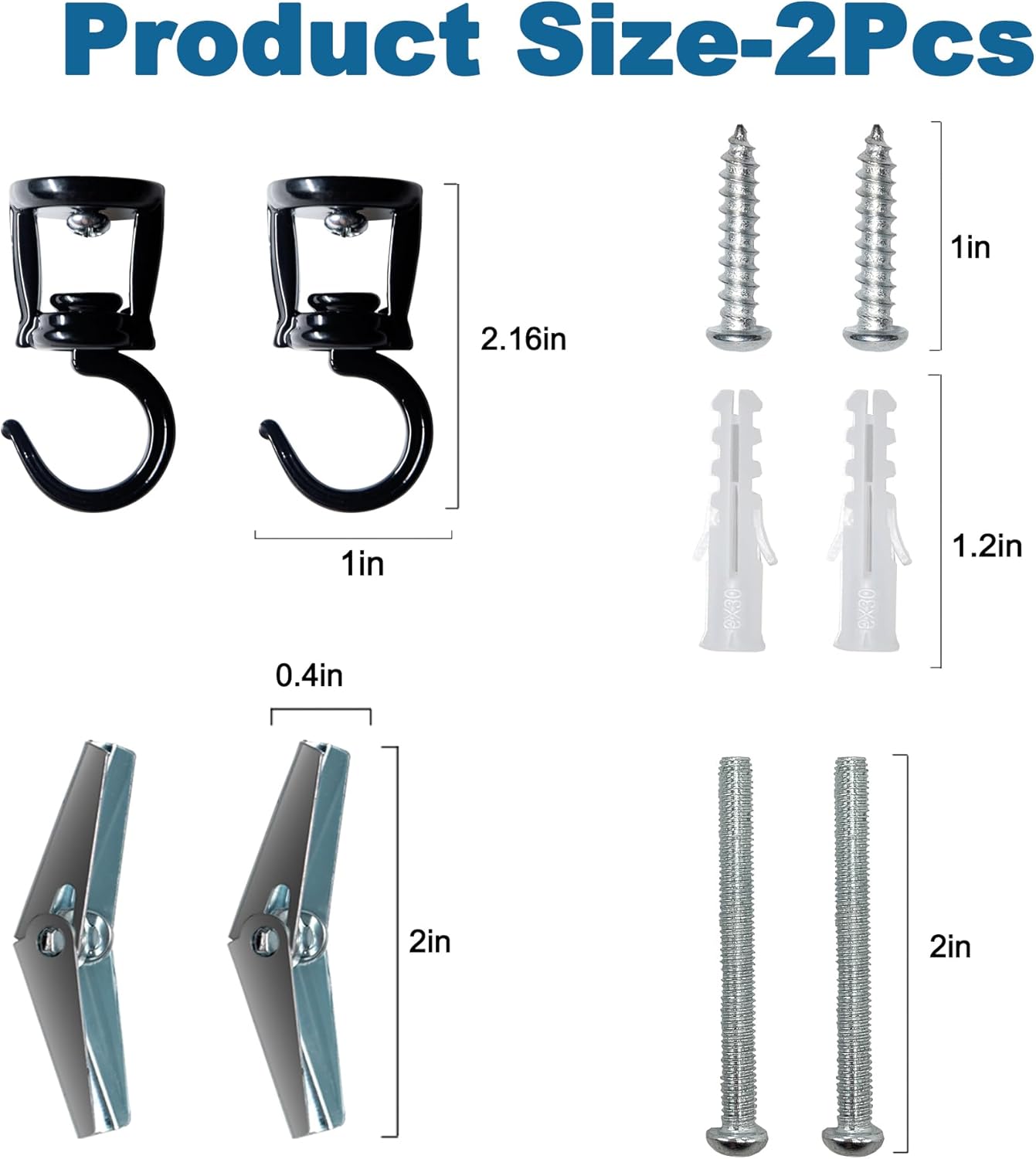 ONIKK Ceiling Hooks for Hanging Plants (2 PCS Black), Heavy Duty Metal Plant Hooks, Screw in Hooks for Hanging Birdfeeders, Lamps, Planters, Indoor Outdoor Wall Baskets Hooks up to 33 lbs - Image 7