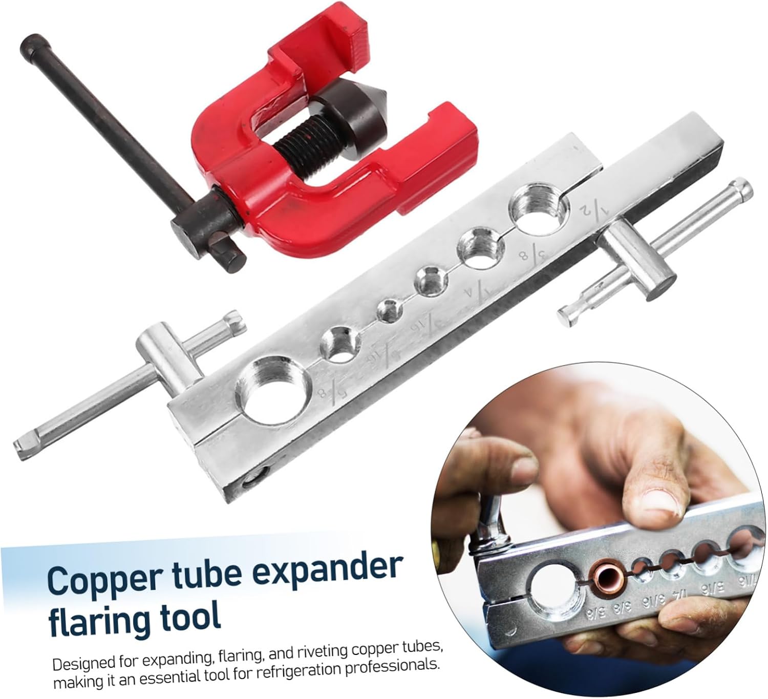 TIDTALEO 1set Tube Flaring Tool Kit Multifunctional Expander for HVAC and Refrigeration Efficient Design for Expansion
