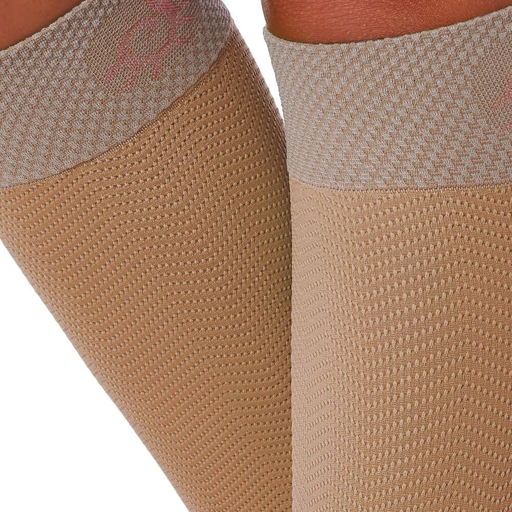 SOLIDEA Unisex Active Energy podkolanówki stopniowane kompresja 12/15 mmHg, wielbłąd, S