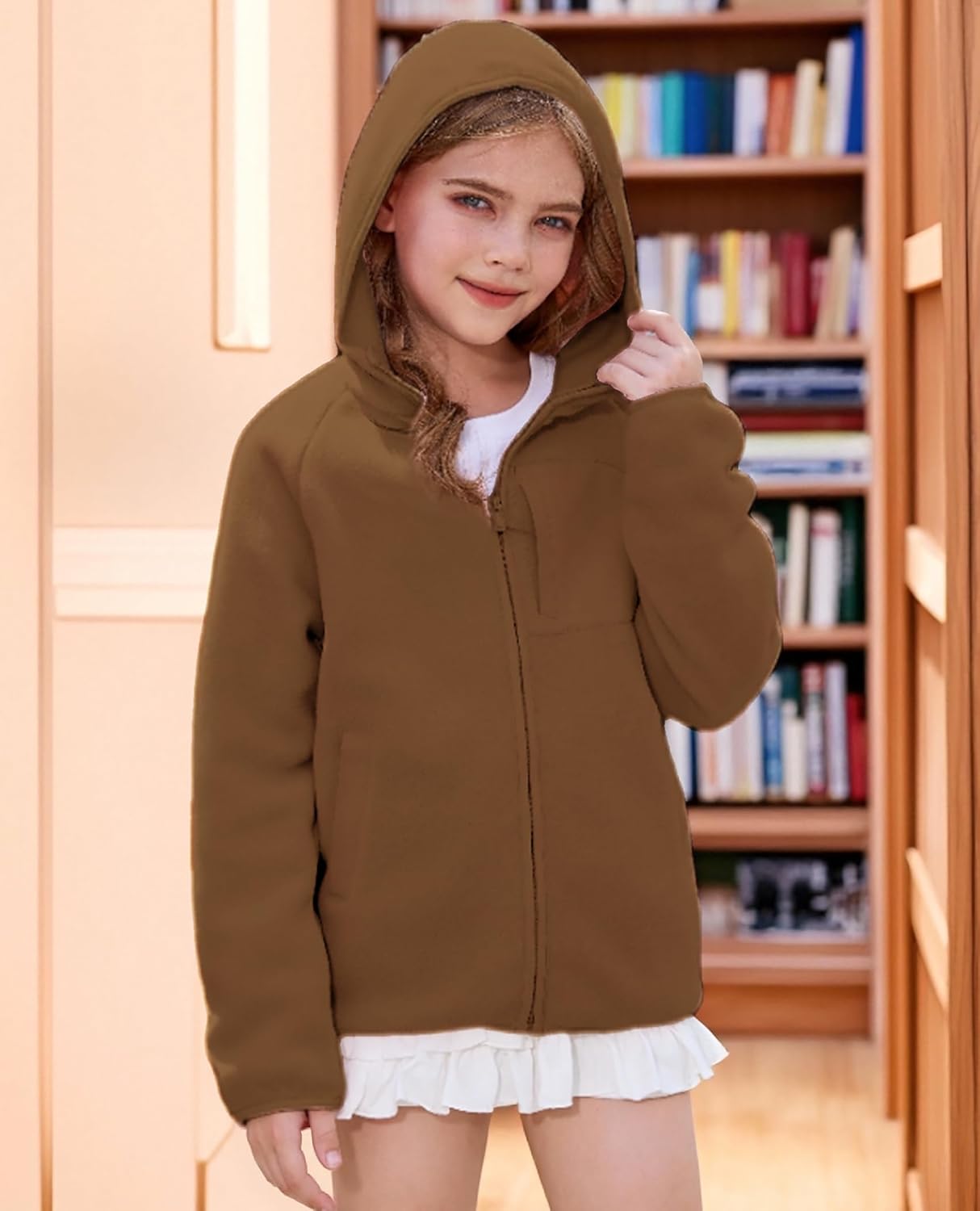 Balabala Girls Winter Jacket Toddler Fleece Jacket Kids Full Zip Hoodie Boys Jacket Warm Cozy Outwear Coat with Pockets - Image 3