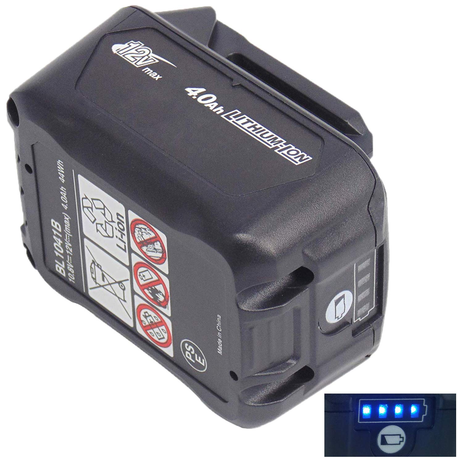 BL1041B 4,0Ah 4000mAh akumulator z ładowarką 10,8 V-12 V DC10WD DC10SB, kompatybilny z akumulatorem Makita 12 V BL1015 BL1016 BL1041B BL1040B BL1021B CP100DZ MP100DZ JR103DZ DF33DZ DF333DZ TD13DZ 10D